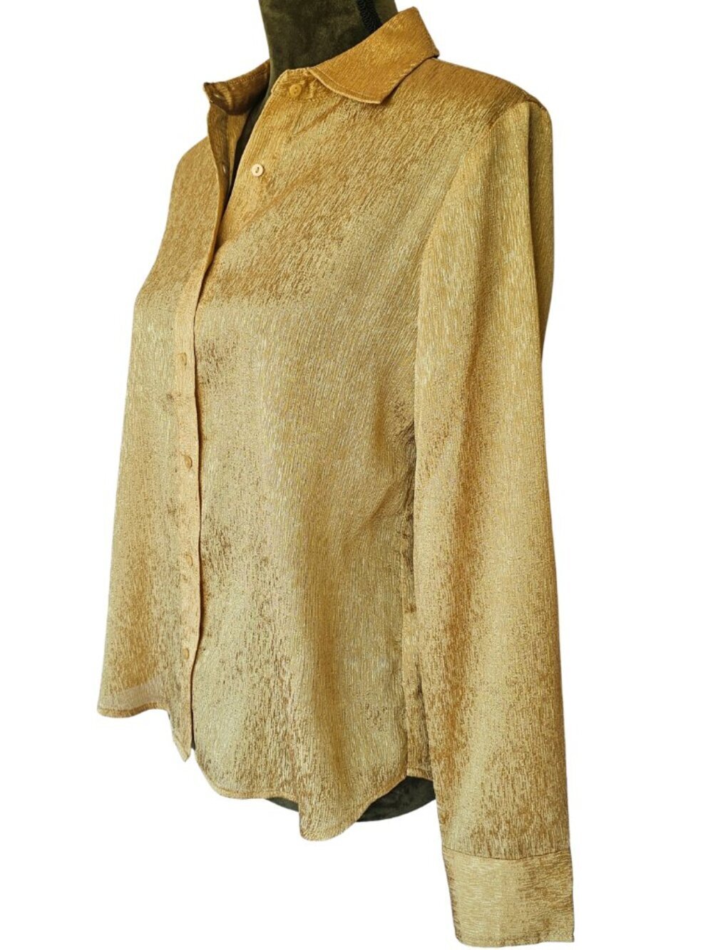 ✨Like New✨ BB Dakota/Steve Madden Button Down Shirt, Gold, Size S - Picture 4 of 8